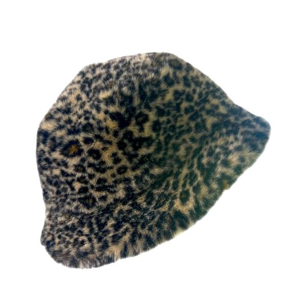 Betmar Vintage Faux Fur Leopard Print Bucket Hat, Fall, Winter, Lux Style, OS - Picture 2 of 6